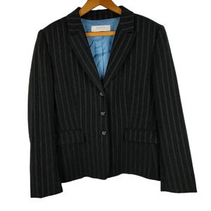 TAHARI Arthur S. Levine Black Pinstriped Blazer, Sz 12